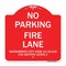 Signmission Sacramento No Parking Fire Lane City Code 15.36.010 CVC Section 22500.1, Red & White, RW-1818-22973 A-DES-RW-1818-22973 - alternate 1
